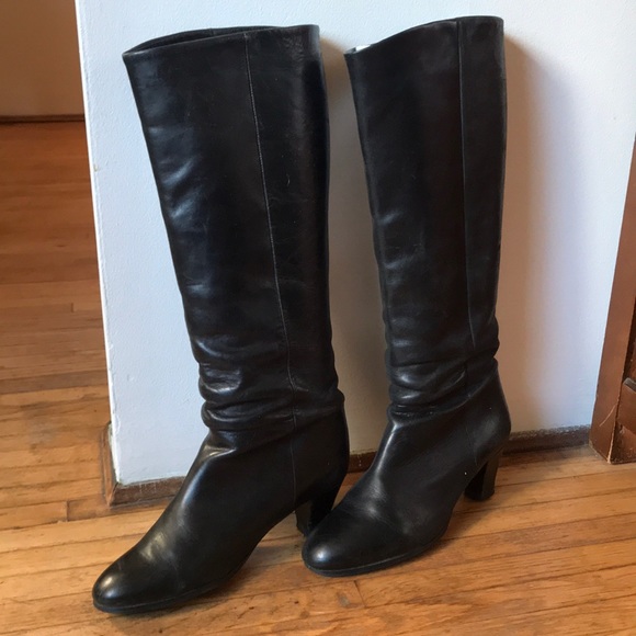 High black leather boots - Picture 1 of 4